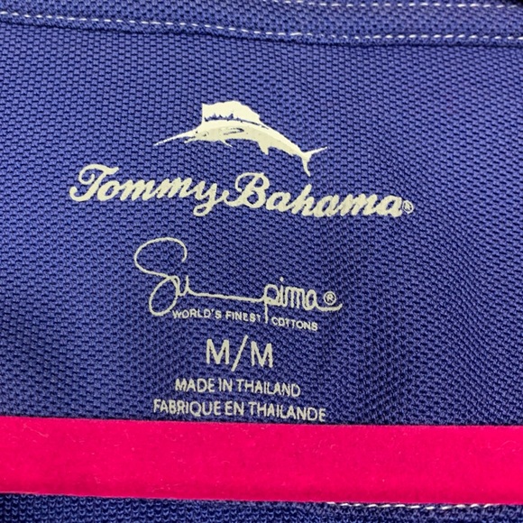 Tommy Bahama Supima Cotton Blue Orange Polo Shirt - Picture 5 of 6